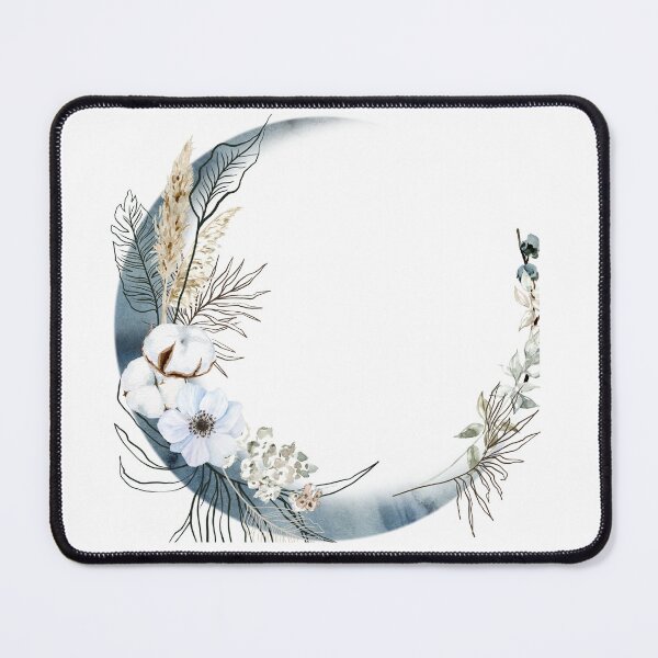 Item preview, blue floral moon designed and sold by ciarameadows.
