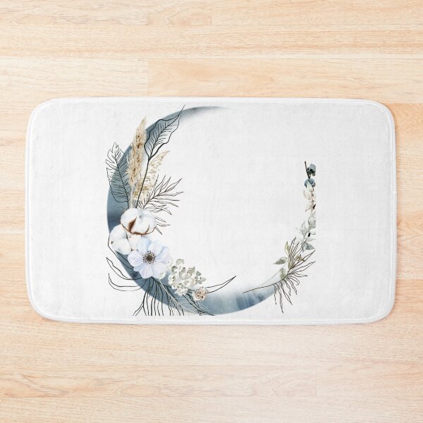 Item preview, blue floral moon  designed and sold by ciarameadows.