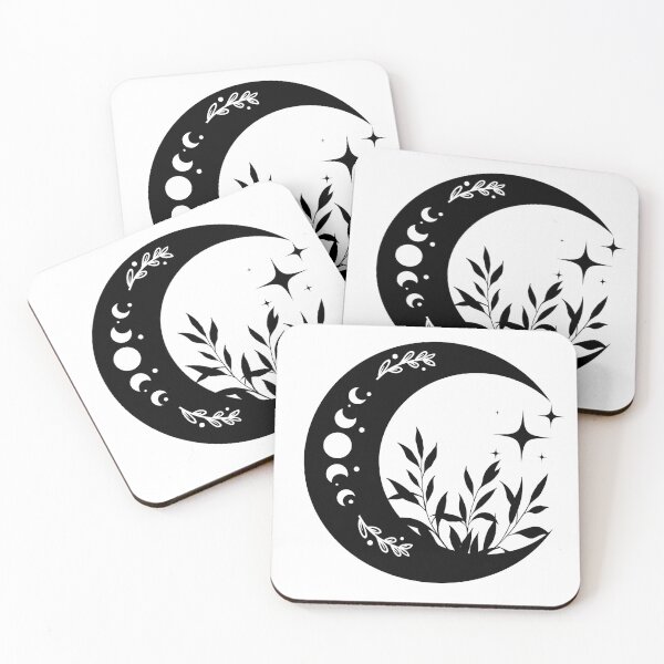 Item preview, Black and White Moon Floral Design designed and sold by DesignByAvery.