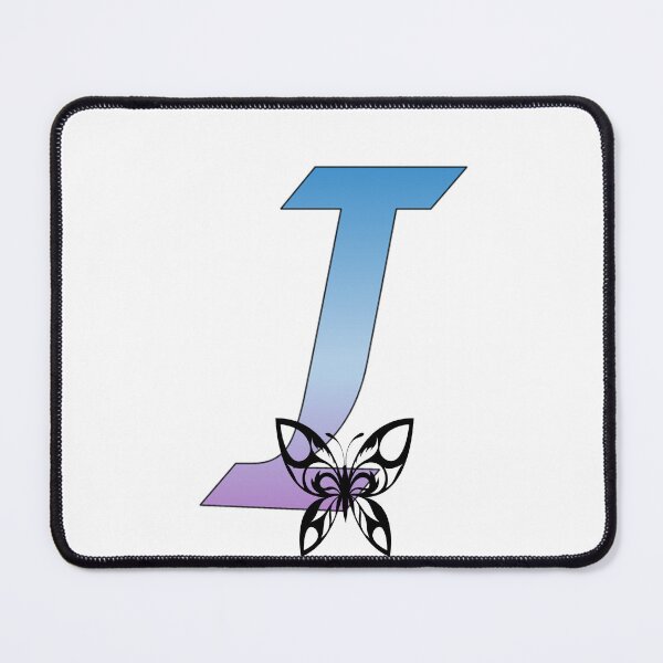 Item preview, Butterfly Silhouette on Monogram Letter I Gradient Blue Purple designed and sold by AliCatOriginals.