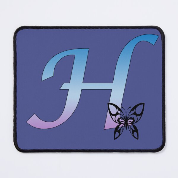 Item preview, Butterfly Silhouette on Monogram Letter H Gradient Blue Purple designed and sold by AliCatOriginals.