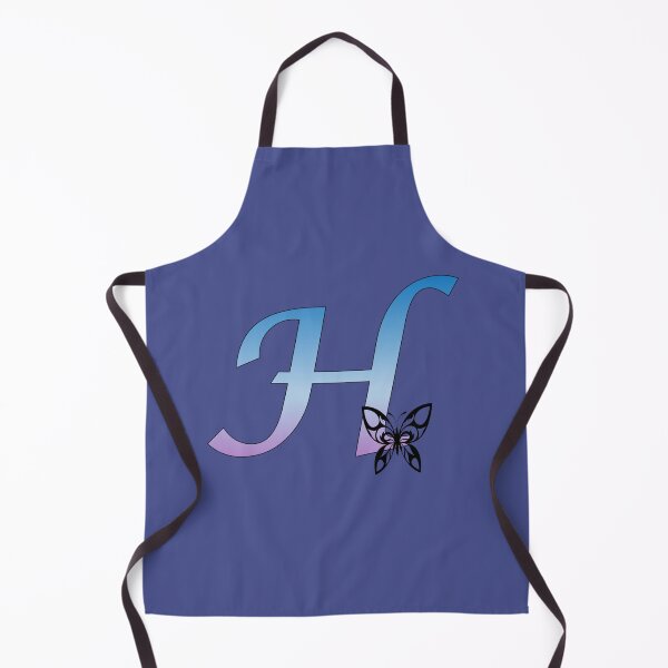 Artikelvorschau, Schmetterlings-Silhouette auf Steigungs-blauem Purpur des Monogramm-Buchstaben-H entworfen und verkauft von AliCatOriginals.