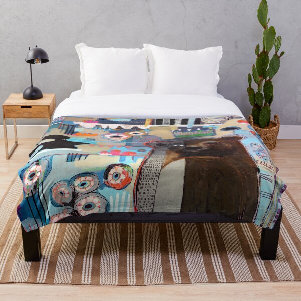 Bear in the Garden Throw Blanket