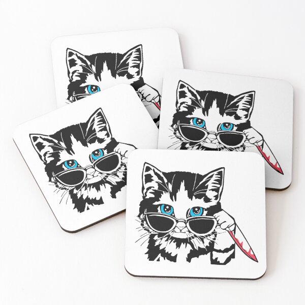 Item preview, cool cat with knife designed and sold by rezkiterus77.