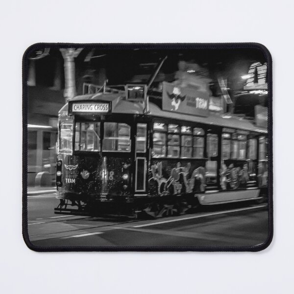 Item preview, Black and White Charing Cross Tram to Deborah Goldmine - White Night Bendigo 2022 designed and sold by Steven Jodoin.