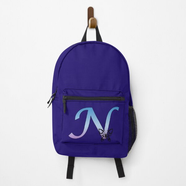 Item preview, Butterfly Silhouette on Monogram Letter N Gradient Blue Purple designed and sold by AliCatOriginals.