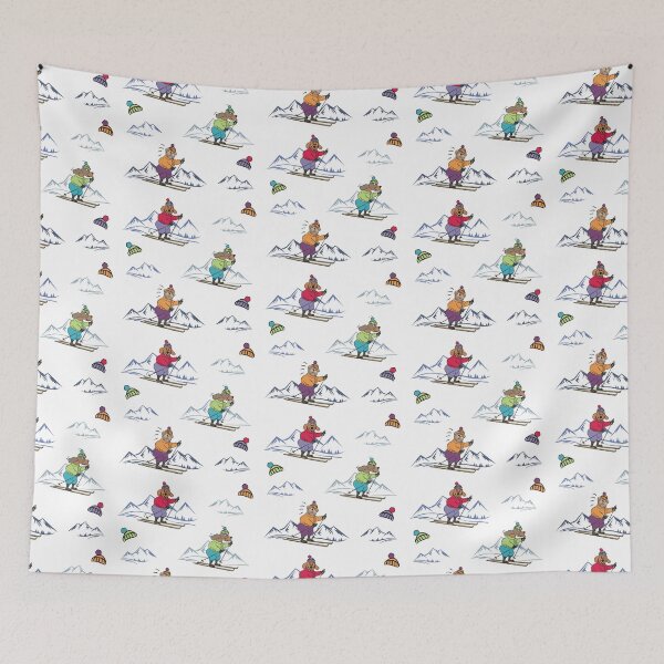 Item preview, Cute Dogs Skiing in the Winter Mountains | Sticker Pack & Pattern designed and sold by pixelspantry.
