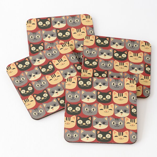 Item preview, Cute Cats with Red  designed and sold by Cass Noel Studio.