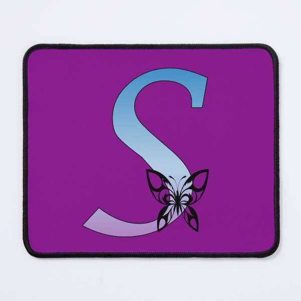 Item preview, Butterfly Silhouette on Monogram Letter S Gradient Blue Purple designed and sold by AliCatOriginals.
