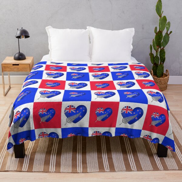 Item preview, New Zealand NZ Kiwi Heart Flag & Fern Emblem designed and sold by Down Downunder.