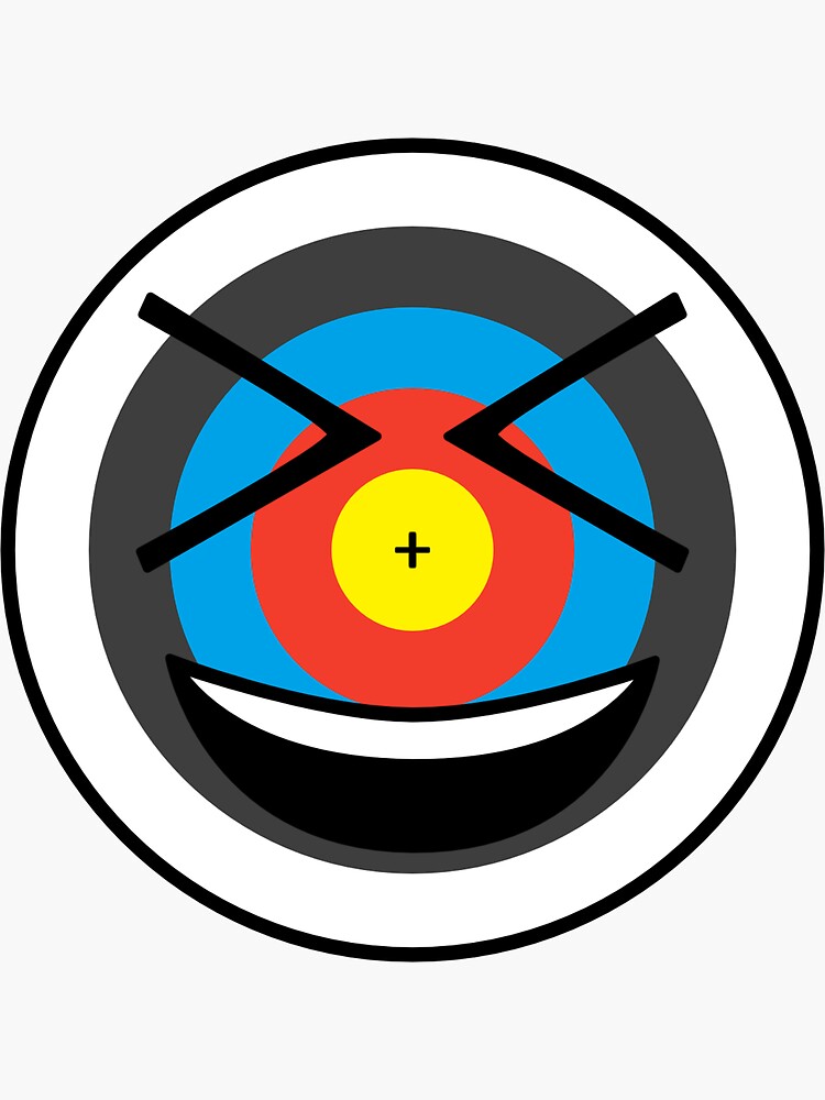 "Laughing Archery Target Emoji" Sticker for Sale by bashout Redbubble