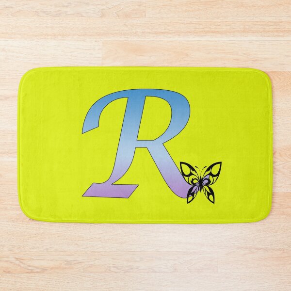 Item preview, Butterfly Silhouette on Monogram Letter R Gradient Blue Purple designed and sold by AliCatOriginals.