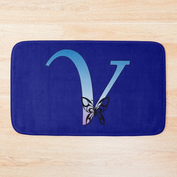 Item preview, Butterfly Silhouette on Monogram Letter V Gradient Blue Purple designed and sold by AliCatOriginals.