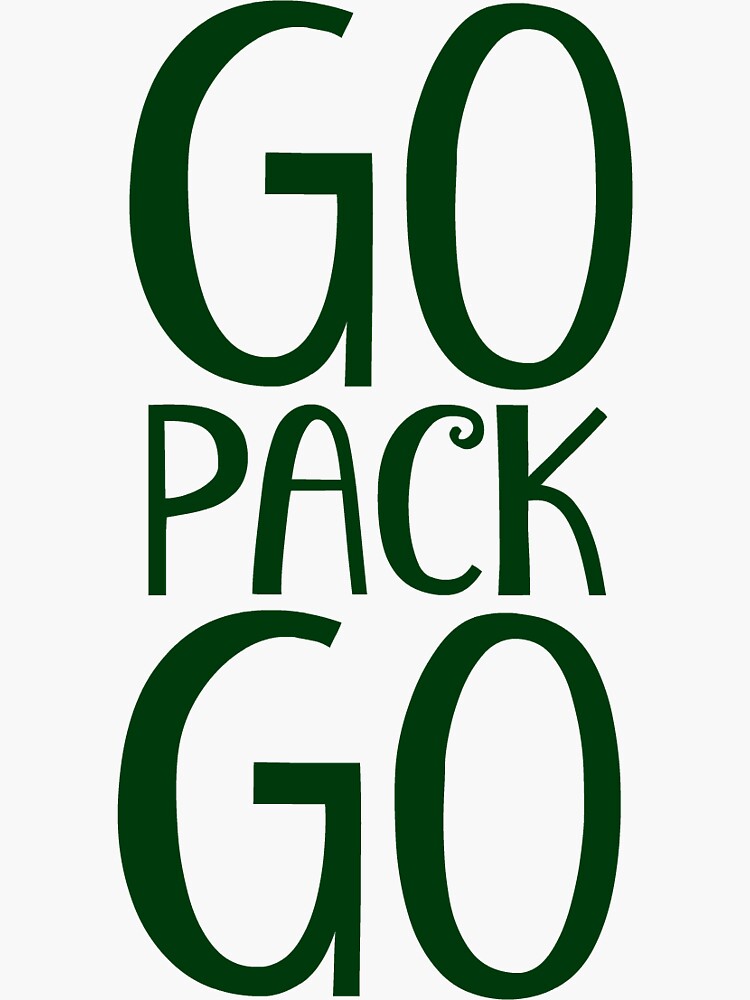 Download "Go Pack Go" Sticker by nyah14 | Redbubble