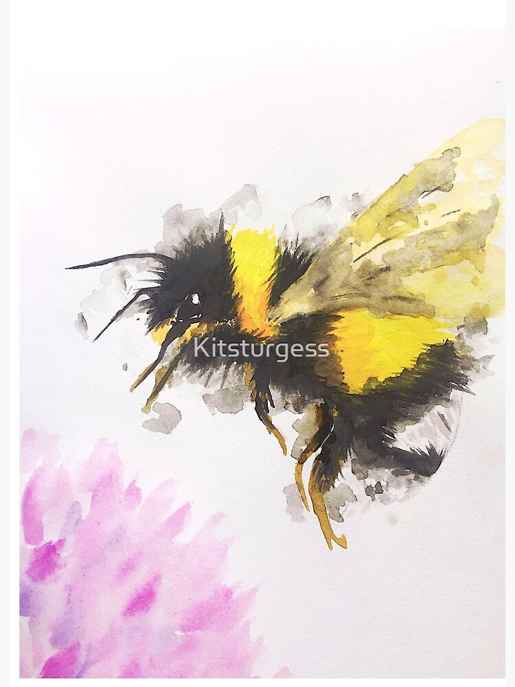 Watercolour Bumblebee" Art Board Print By Kitsturgess | Redbubble