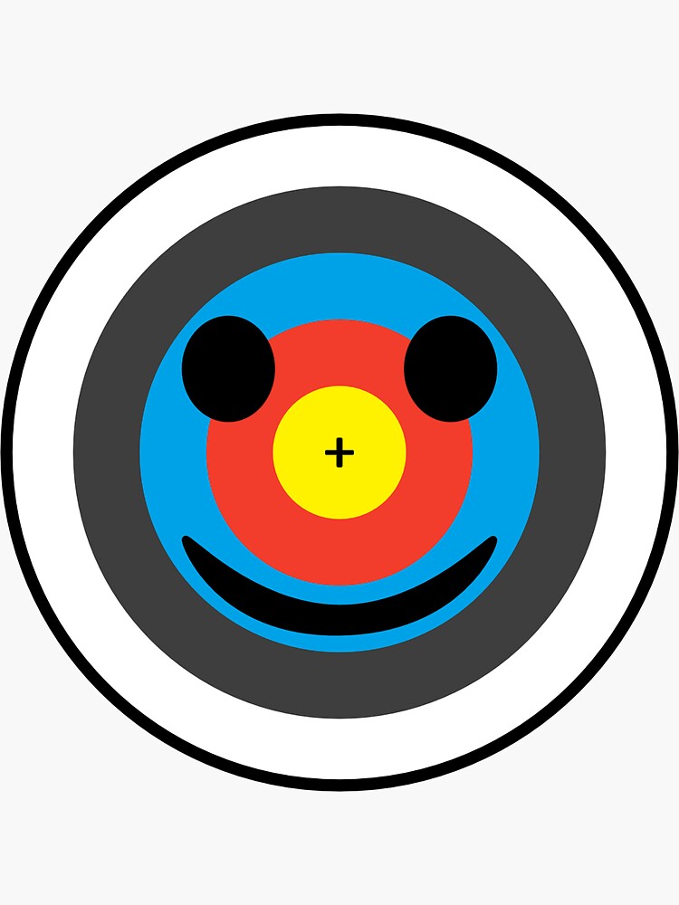 "Smiley Face Archery Target Emoji" Sticker for Sale by bashout Redbubble