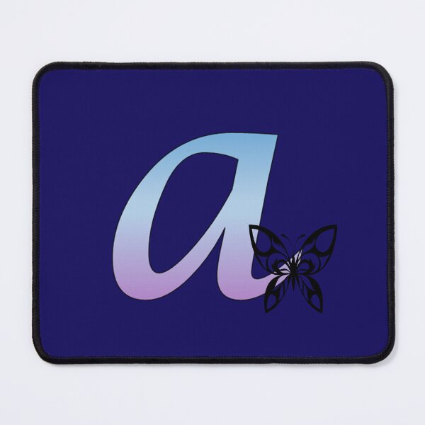 Item preview, Butterfly Silhouette on Monogram Lower Case a Gradient Blue Purple designed and sold by AliCatOriginals.