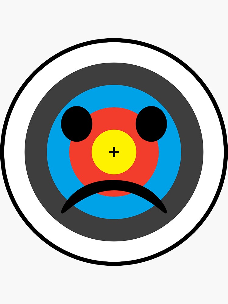 "Frowny Face Archery Target Emoji" Sticker for Sale by bashout Redbubble