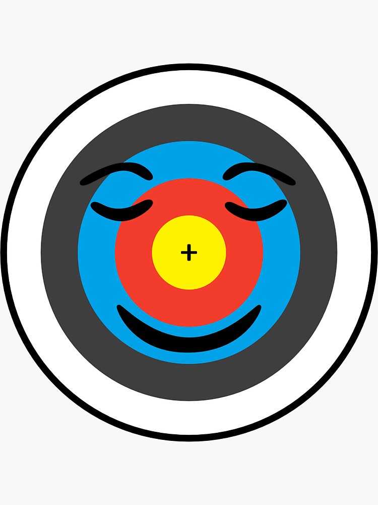 "Calm and Content Face Archery Target Emoji" Sticker for Sale by