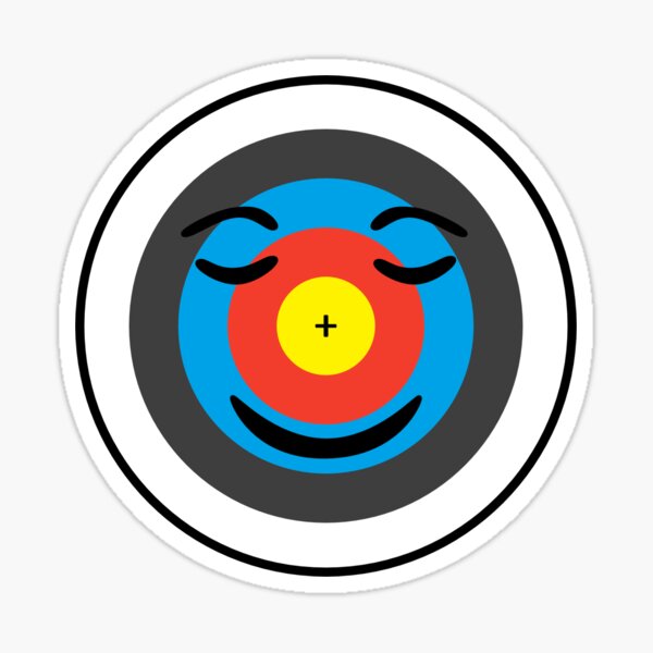 "Calm and Content Face Archery Target Emoji" Sticker for Sale by