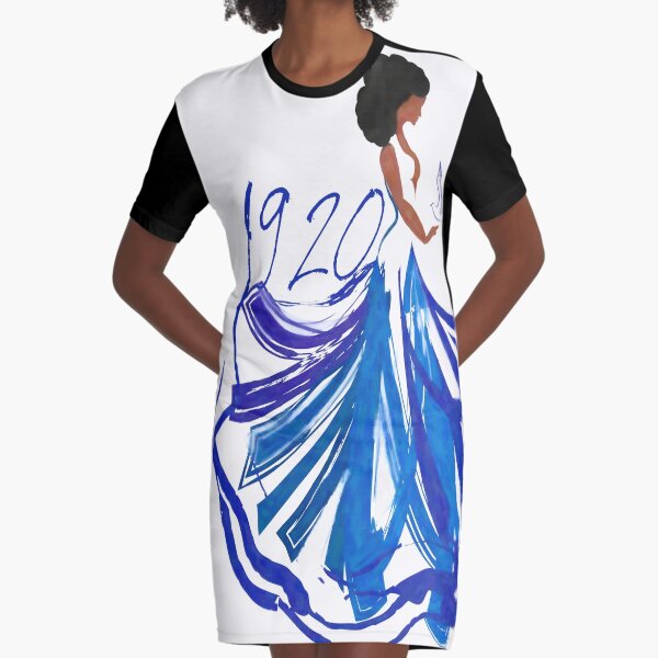 Lady in The Blue and The White by HeavenNezCree Graphic T-Shirt Dress