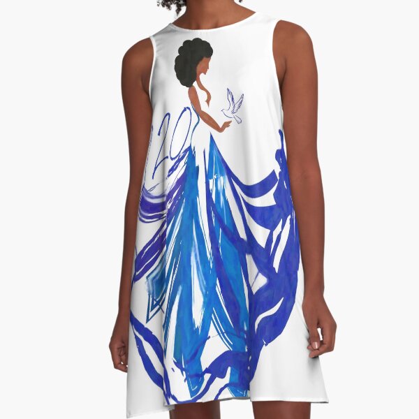 Lady in The Blue and The White by HeavenNezCree A-Line Dress