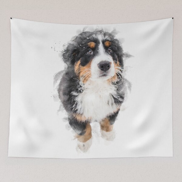 Item preview, Bernese Mountain Dog Puppy Watercolour Artwork designed and sold by Typeglyphs.