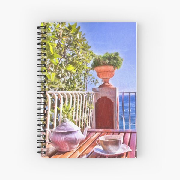 Teatime In Positano Italy Spiral Notebook