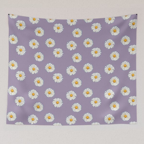 Item preview, Daisies with purple background designed and sold by Cass Noel Studio.