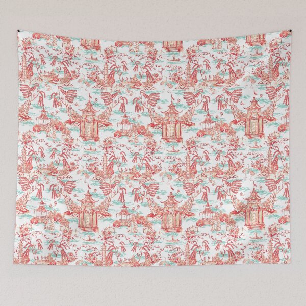 Item preview, Chinoiserie Toile de jouy designed and sold by letsgow8th.