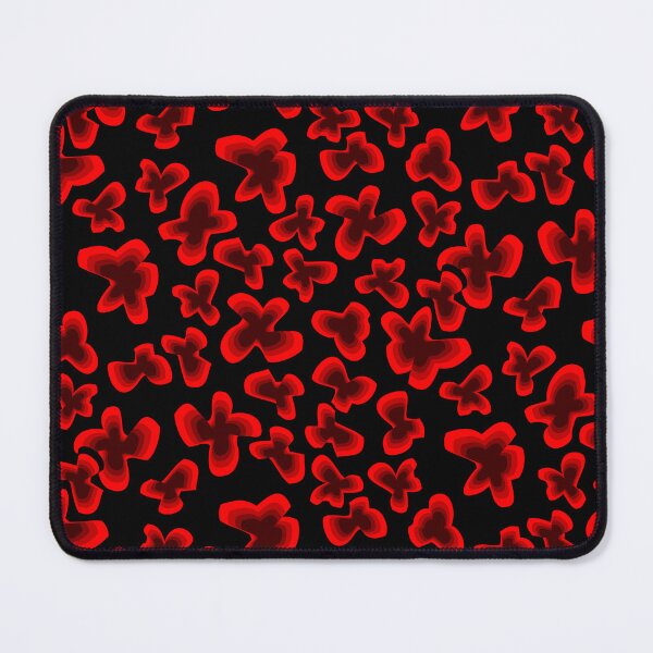 Artikelvorschau, Abstract Red Agate Flowers on Black Half-Drop Repeat 5748 entworfen und verkauft von Art in My Loft.