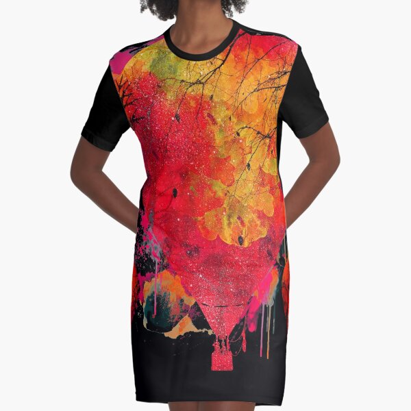 Balloon Explode  Graphic T-Shirt Dress