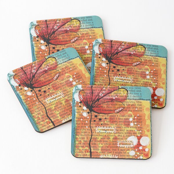Item preview, Dotty flower on script  designed and sold by Deb Webb.