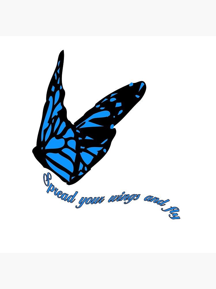"Blue Butterfly Inspirational Quote" Poster for Sale by