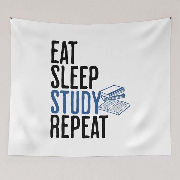 Item preview, Eat Sleep Study Repeat - Funny School Quote designed and sold by AlanPhotoArt.
