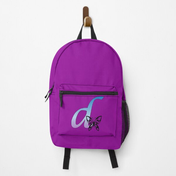Item preview, Butterfly Silhouette on Monogram Lower Case d Gradient Blue Purple designed and sold by AliCatOriginals.