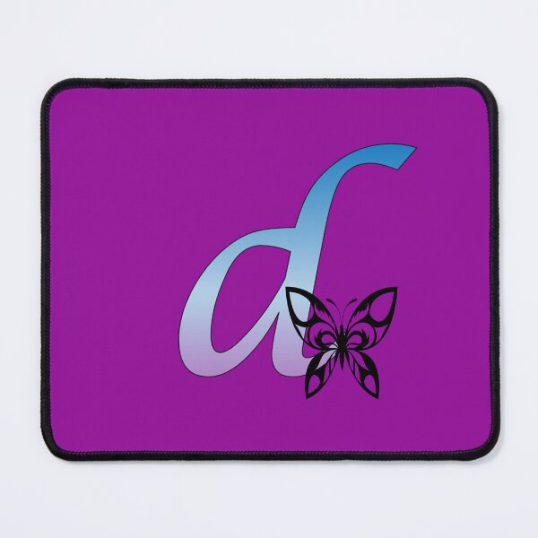 Item preview, Butterfly Silhouette on Monogram Lower Case d Gradient Blue Purple designed and sold by AliCatOriginals.