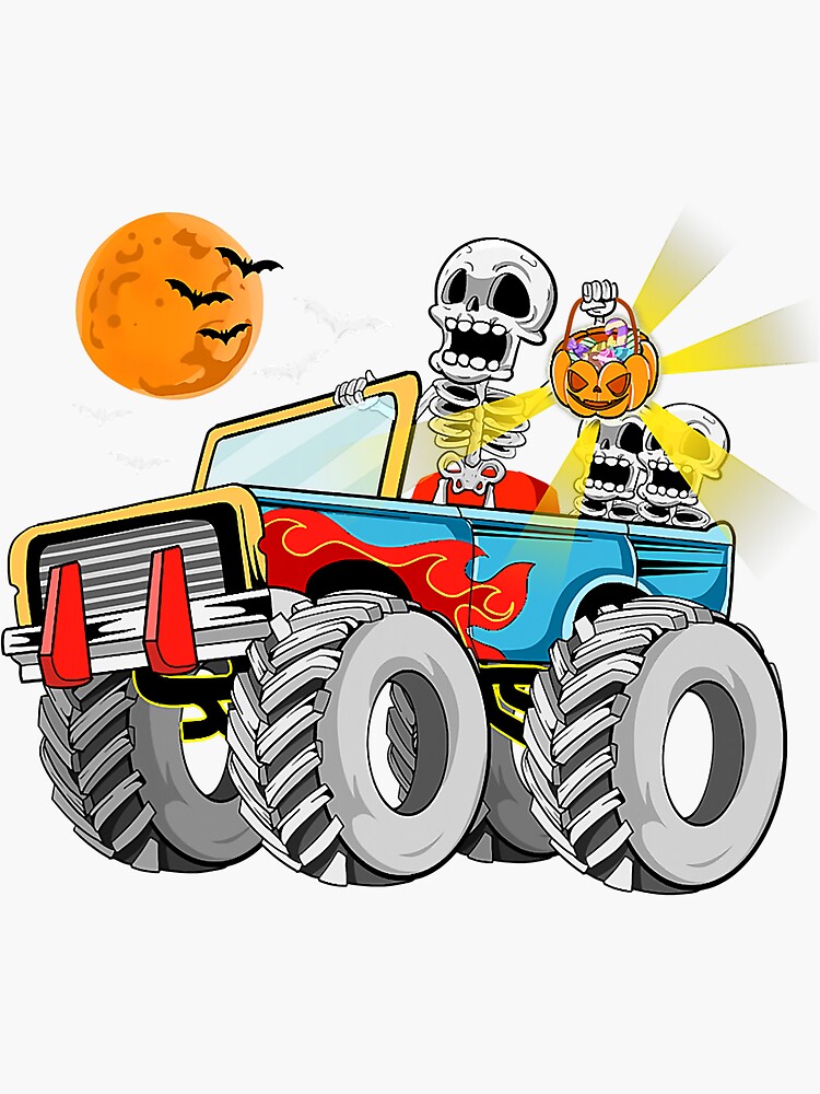 Funny cartoon of a monster truck