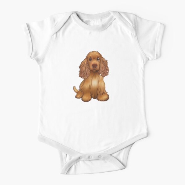 Lonely Cocker Spaniel Short Sleeve Baby One-Piece
