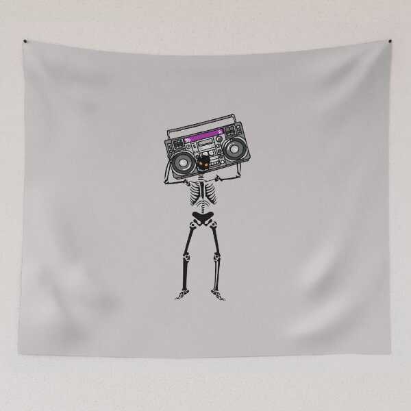 Item preview, Techno Skeleton With Boombox For Heavy Metal Musicians And Halloween Skeleton Music designed and sold by Funwithmusic.