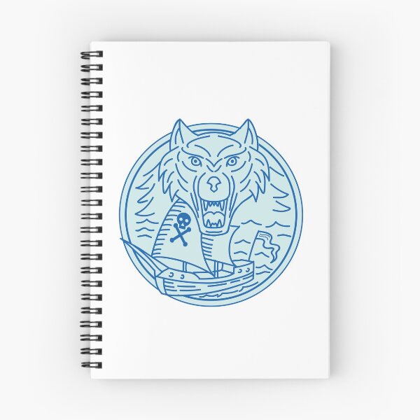 Item preview, Seawolf Pirate Ship Circle Mono Line designed and sold by patrimonio.