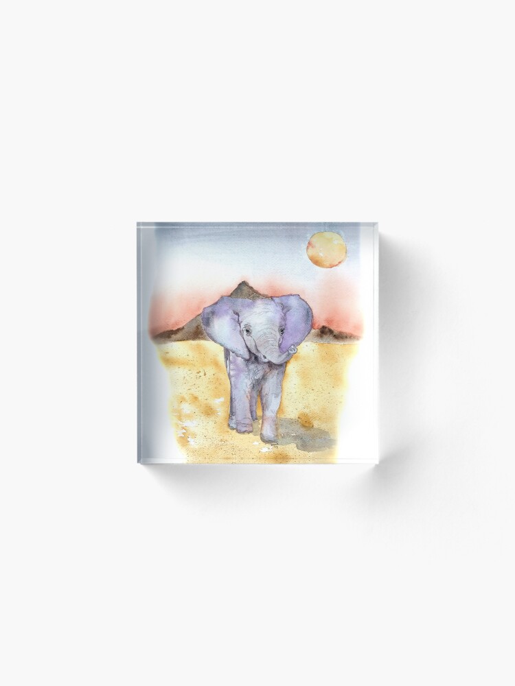 Alternate view of Elephant Walk Acrylic Block