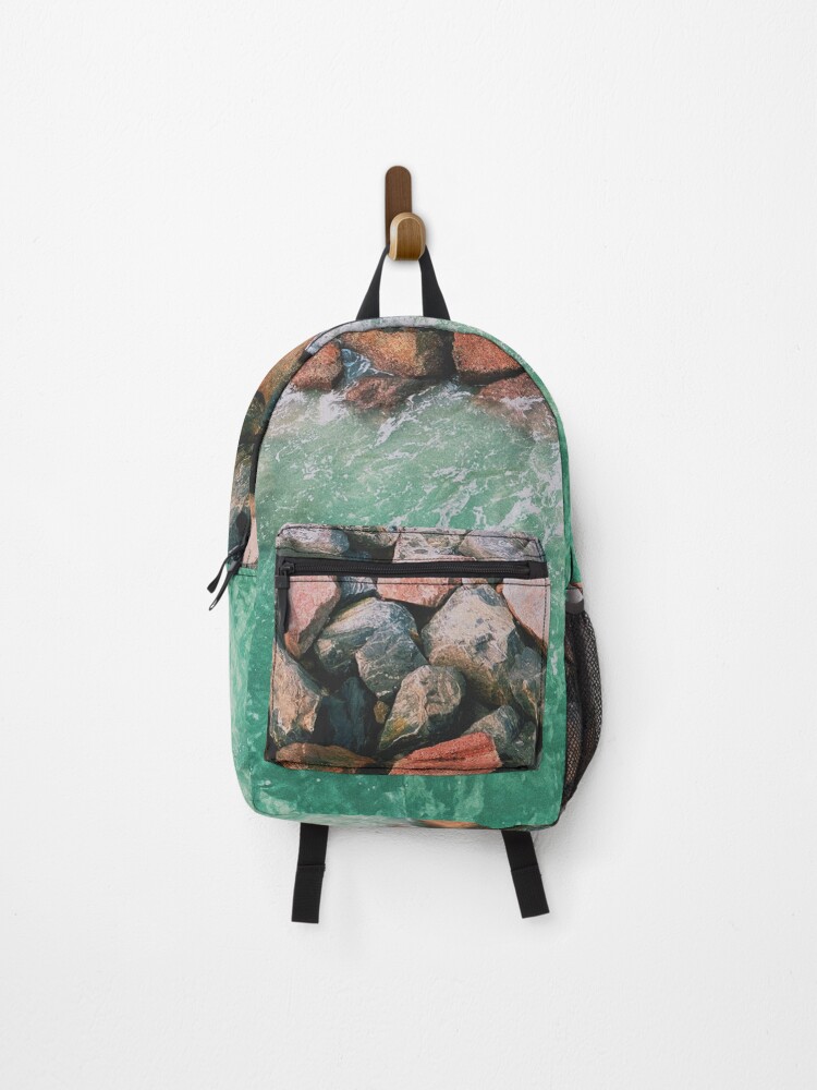 Thumbnail 1 of 3, Backpack, Sea and Stones Pattern designed and sold by RafaelLima7.