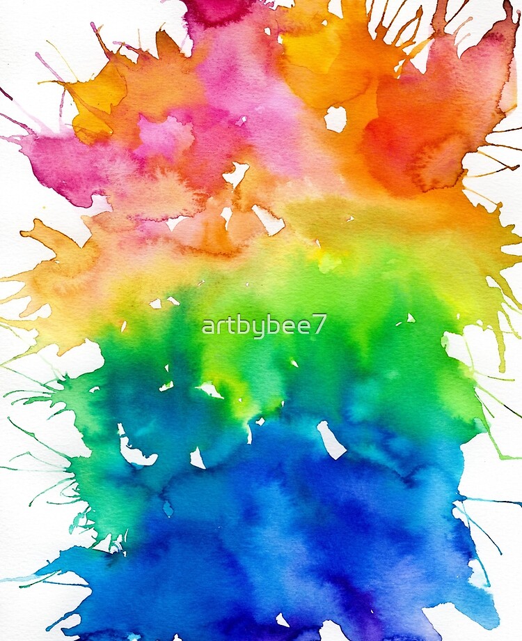 Rainbow Watercolor Paint Splash Art Ipad Case Skin By Artbybee7 Redbubble