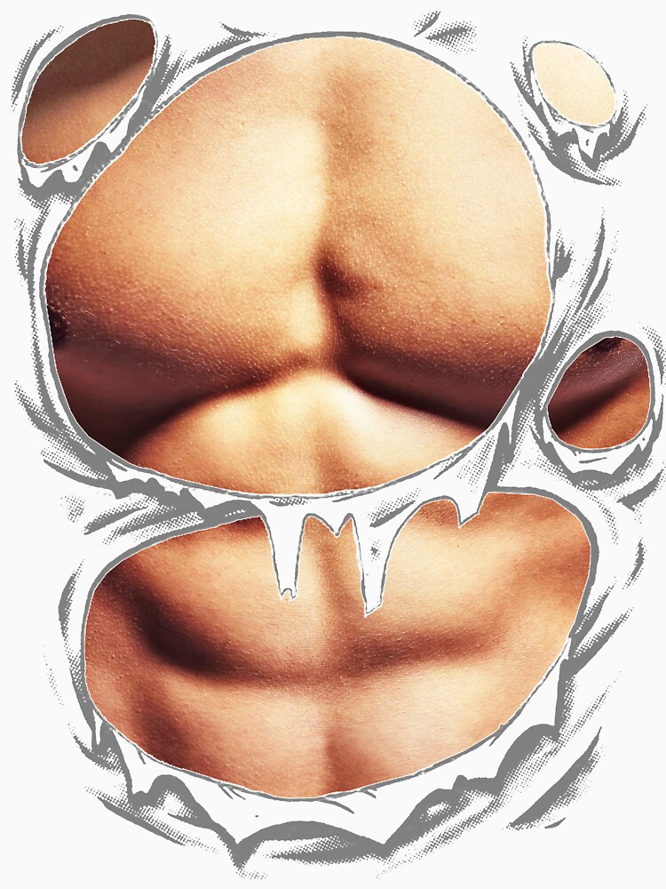 Six Pack Abs Costume SVG Printed Muscle Halloween Men Funny 