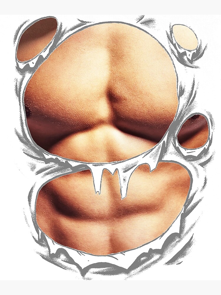 Fake Abs (Six Pack ). Muscular Body. Graphic by TribaliumArt