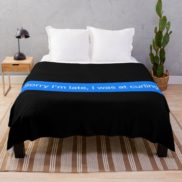 Item preview, Sorry I'm Late, I Was At Curling Text Message Black - Funny Gym designed and sold by GymWearDepot.
