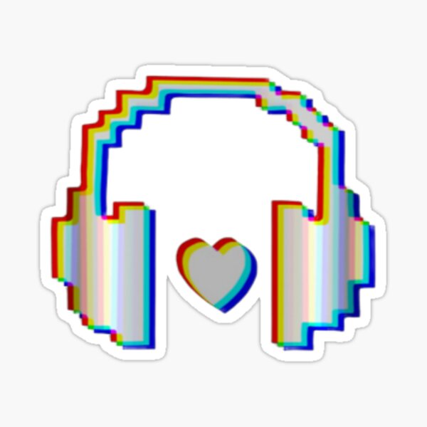 "Glitch effect headphones glitch effect glitch effect heart pixel