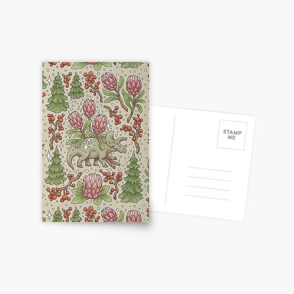 Item preview, Tricératops de vacances | Dinosaure festif | Carte de Noël designed and sold by OMEGAFAUNA.