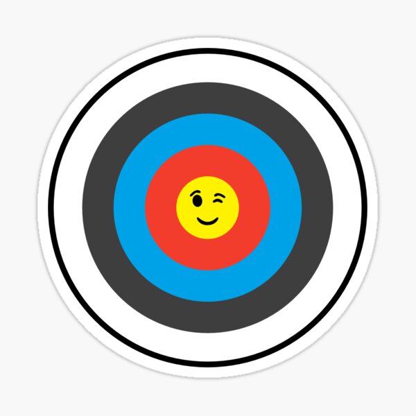 "Little Winky Face Bogenschießen Target Emoji Bullseye" Sticker von